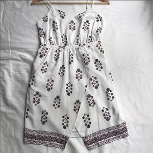 Madewell Sleeveless White with Red Flower Dress